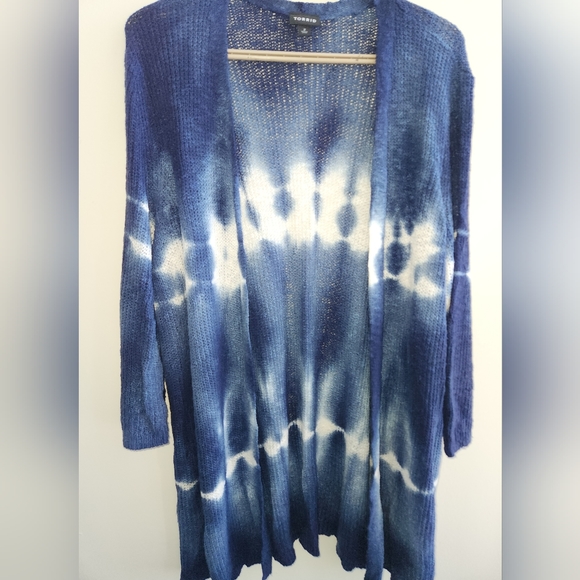 Torrid Blue Tie-Dye Knit Cardigan - Picture 4 of 6